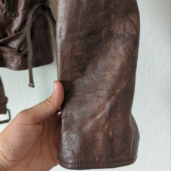 3.1 Phillip Lim Womens Biker Motorcycle Leather Moto Jacket Brown Size 6 $1195 - Picture 9 of 15